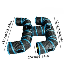 고양이 터널 휴대용 접이식 세트 애완 동물 토끼 기니피그 텐트 미로 채널 장난감 개 울타리 케이지 대형, 11 Blue EE, 1개