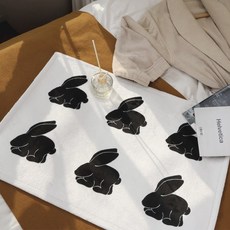 엘두들 토끼러그 사계절 먼지없는 단모 워셔블 러그 카페트