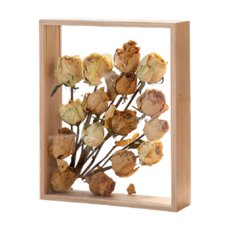 中空DIY相框 乾花標本展示框, 1件, 木色