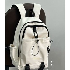 揹包女2024新款雙肩包女大學生徒步登山包百搭高顏值書包初中女生, 白色