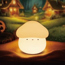 룸인커머스 LED 실리콘 터치 무드등 버섯요정, 실리콘무드등_버섯요정