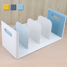 착착 핸들형 4칸 책꽃이 데스크서류꽂이 멀티북스탠드 칸막이도서정리함, 옐로우