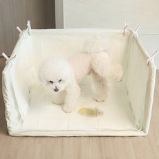 사각 울타리 방수 배변판, 1개, 아이보리