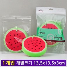 치프몰 수박 수세미 스펀지, 1개, 1개입, 원형 수박 13.5x13.5x3cm