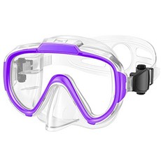 Norabidea 수영 고글 성인 어린이 김 서림 방지 고글 코 커버 포함 누출 투명 스노클 다이빙 마스크 180도 와이드 뷰 남성 여성 청소년 남아 여아121187, 퍼플