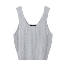 르샵 스퀘어넥 데일리 꽈배기 니트 베스트 (DP3VW002A)