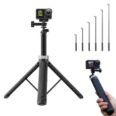 텔레신 고프로 오즈모 액션 150cm 6단 셀카봉 삼각대 모노포드 인스타 360 에이스프로, 1개, 액션캠 6단 삼각대 셀카봉