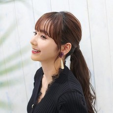 아데란스 NAVANA 위그 내추럴 브라운 초보자용 머신 메이드 포니테일 EP1805P-M32 내열 헤어 아이론 사용 가능 멋스러움 느슨한 감촉 투명감 롤업