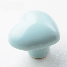 귀여운 단일 구멍 둥근 서랍 손잡이 만화 색상 세라믹 손에 옷장 문 어린이 방 크리스탈, 06 light blue green