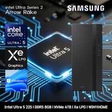 삼성 데스크탑 코어 울트라5 고사양 컴퓨터 DM500THA-U5ABZ-WIN11 Ultra5-225 8GB SSD4TB Xe LPG, 미들타워, 블랙