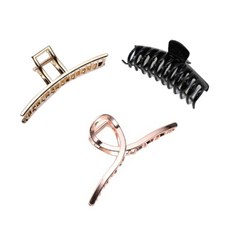 Susuda 套組配置 大號金屬夾子別針 3 件套 捲髮髮夾