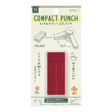 Midori 휴대용 XS 홀 펀치 컴팩트 접이식 펀처 간편한 바인딩 사무실 사용 손쉬운 작동 이상적인 문구, 02 Dark Red