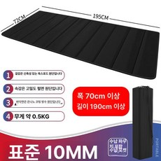 하드 토퍼 단단한 매트릭스 바닥매트리스 휴대용 수면매트, 1cm, 10두께 블랙