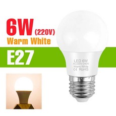 전구 램프 샹들리에 에너지 절약 거실, 발광 색상: 16. E27 6W Warm White, 1개