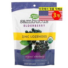Natures Way 네이처스 웨이 삼부커스 엘더베리 아연 5mg 비타민 C 60mg 복합, 3개, 24정
