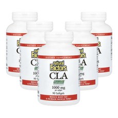 네츄럴팩터스 CLA 2 000mg 90 소프트젤(소프트젤 당 1 000mg), 5개