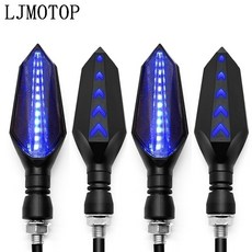 지시등 CBR1000RR 오토바이 방향 라이트 CBR954RR CB1000R LED 범용 신호등 CBR1100XX 호환 CBR600RR 혼다 표시기 조명, 2 pairs blue-blue, 2 pairs blue-blue