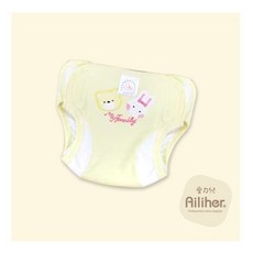 台灣製 Ailiher 優質小熊立體尿褲 舒適透氣不透水嬰兒環保學習褲訓練褲 愛力兒專業棉用品, 黃色,S（3-6M）, 1個