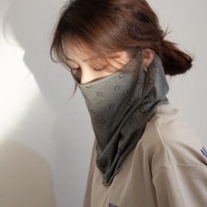 全包圍防曬面罩遮臉掛耳面罩護頸一體脖子防曬脖套頸部遮陽面罩, 笑臉面罩/黑色,均碼, 1個