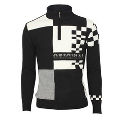 업그레이드 클래식 골프웨어~그렌에코 ges23101 남성 쟈가드 오리지널 반집업 니트/안감X/도톰하고 포근한