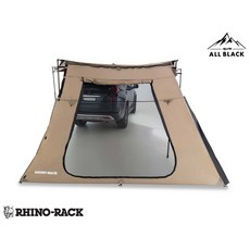 RHINO-RACK BATWING 錐形延伸拉鍊側邊布-黑四驅ALL BLACK，戶外露營車邊帳配件，防風防雨，輕鬆擴展遮陽空間, 1個, 2M 無門款