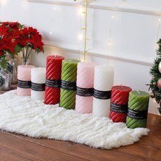 아이러빙 크리스마스 오브제 향초 캔들 인테리어소품 겨울 양초, 1개, 364g, 핑크- 달콤한 향