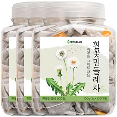 바른약초 흰꽃 민들레차 삼각티백, 1g, 100개입, 3개