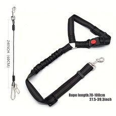 자동차용 강아지 벨트 고강도 애완동물 와이어 중형 대형견에 적합, 1개, 1. 검정색