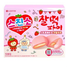 롯데 스친소 찰떡파이 스트로베리 크림치즈 시즌한정 크림치즈맛, 250g, 6개
