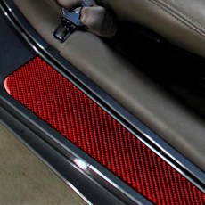 Red Carbon Fiber Car Paste Protector Strip Auto Door Sill Anti Scratch Tape Waterproof Protect Fil, Red Carbon Fiber Car Paste Pro