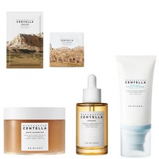 55ml+UV [공식]SKIN1004 수분 진정 스킨 케어 4점 세트 (커밍 패드 70장+2장+앰풀