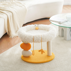 zeze 고양이 스크래처 꼬꼬 병아리 캣타워, 화이트, 1개