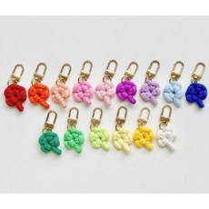 무드스튜디오 마크라메 네잎클로버 키링 만들기 행운 수능선물 골드D고리, 초록, 1개