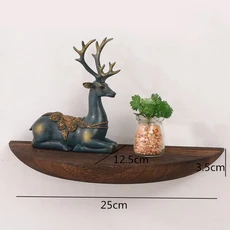 오동 나무 벽 선반 단단한 나무 벽걸이 장식 스토리지 랙 홈 거실 배경 벽 정리 장식 선반, B medium only shelf