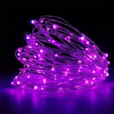 10/20M 구리 와이어 LED 조명 문자열 USB/배터리 방수 갈 랜드 요정 빛 크리스마스 웨딩 파티 장식 휴일, 08 보라색, 02 3m-By USB, 08 보라색