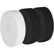 바느질용 탄성 밴드 2인치 스트랩 가발 가장자리 니트 스풀 바느질 허리밴드 바지 옷 레이스 프론트 가발용 검정 10야드 흰색