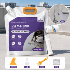 SeeHope 대용량 균열 보수제 크랙 보수 방수 접합제 옥상 외벽 바닥 콘크리트 보수용, 회색, 2000g, 1개