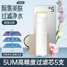 渦輪增壓過濾花灑噴頭套裝，適用熱水器浴霸，蓮蓬頭軟管, 1個, 增壓過濾花灑-專用濾芯*5