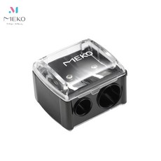 MEKO 雙孔刨筆器/削筆器/削筆刀/削眉筆用 適用多種筆型 輕巧便攜, 1個, 黑色