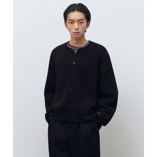 MUSINSA STANDARD 라운드 넥 크롭 가디건 [블랙]