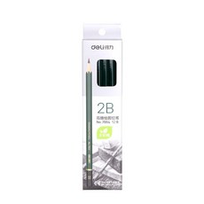 得力無鉛無毒高級 Deli鉛筆, 1個, 【2B/12支一盒】7084 繪圖鉛筆
