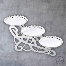 다원 3단 디저트 트레이 원형 센스있는집들이선물, 1개