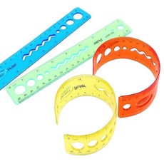 구부러지고 문구용자 1P 자 20cm 휘어지는 실리콘, 1개