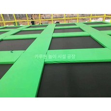 트램펄린 원단 교체 점핑매트 방방이 천갈이 주문제작, 가장자리 경고선 접착 버클 m2당