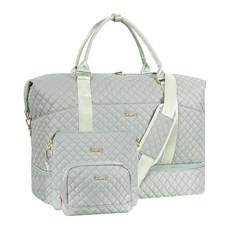 위켄더 백 여성용 대형 여행용 더플 백 신발 수납 공간 및 세면도구 가방이 있는 휴대용 오버나이트 백 J-3PCS 블루