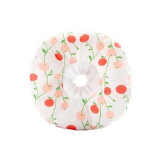 櫻桃印花寵物伊莉莎白圈 柔軟舒適可調節寵物防舔咬頭套, 白色, 1個