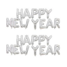 해피뉴이어 새해 풍선 16인치, 2개, 실버
