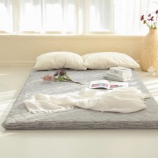 푸름살림 두꺼운 매트리스 자취생 손님 토퍼 이불 바닥 요매트, G_L_ 싱글1인용(요커버+요솜)_핑크