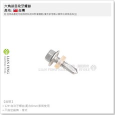 六角頭自攻牙螺絲 白鐵#410 鐵工 浪板螺絲 鑽尾螺絲 攻牙釘, 1個, 12# × 3/4"