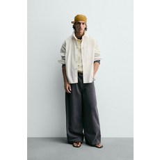 [국내발송] ZARA 남성 릴렉스핏 코튼 셔츠 - 화이트 7446/399/250 453022
